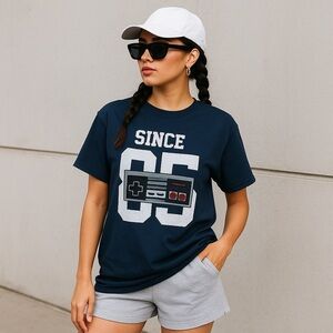 Vintage Since 85 Nintendo Graphic Tee M Blue